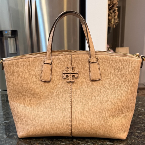 Tory Burch Handbags - TORY BURCH McGRAW NUDE SATCHEL!